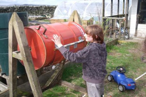 Composteur en bois de jardin 200L