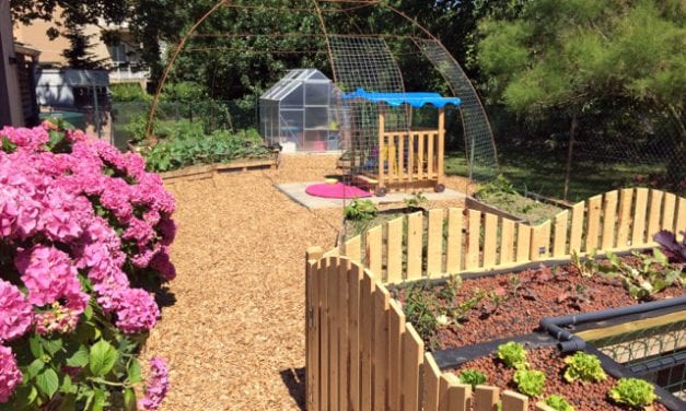 Une maison pour les petits bouts dans un jardin en permaculture.