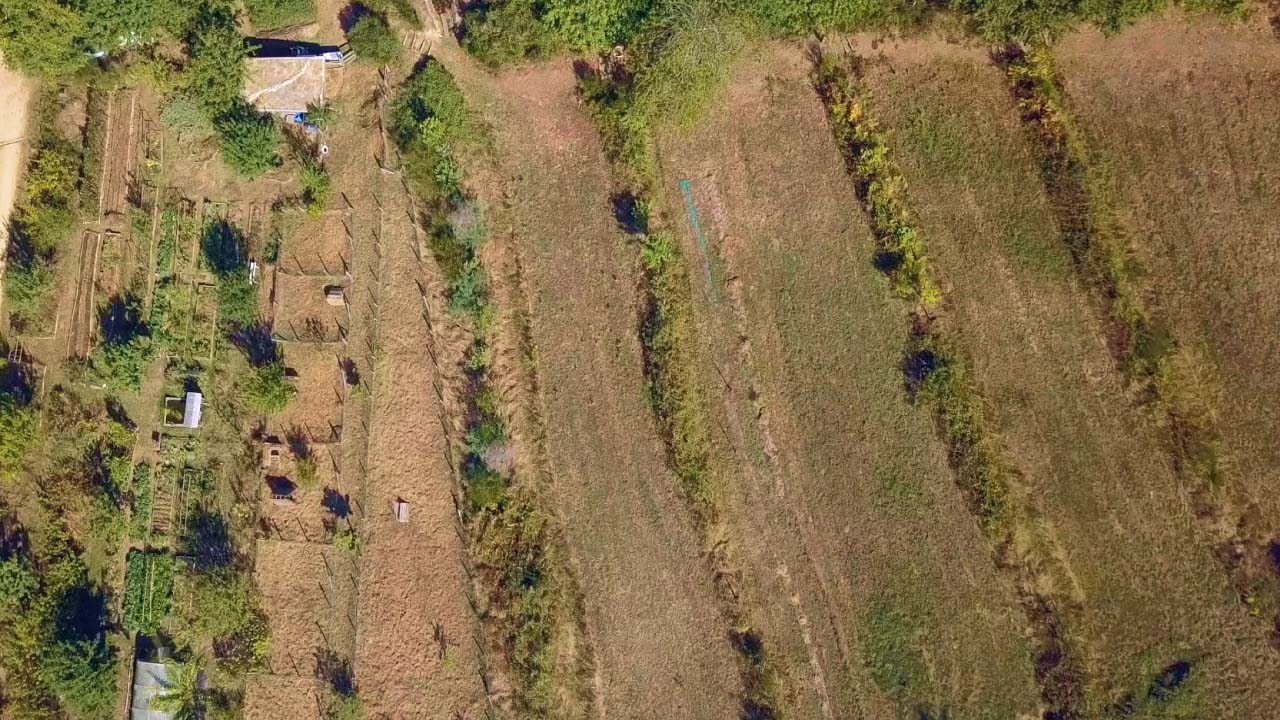 Swales (baissières) vues du ciel.