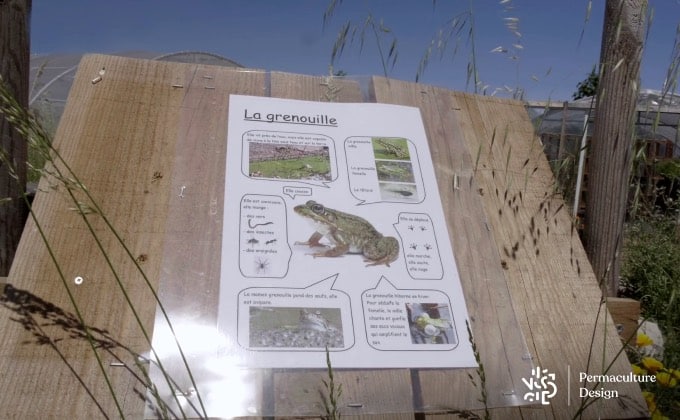 Panneau pédagogique sur la micro-ferme