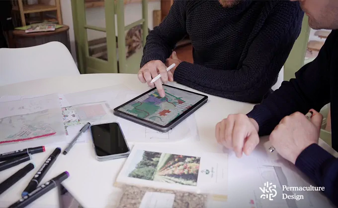 Changer de vie : conception de jardin en permaculture sur un iPad.
